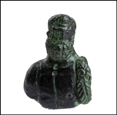 BUSTO DI ERCOLE Epoca romana imperiale, ca. II - III secolo d.C. Fusione...