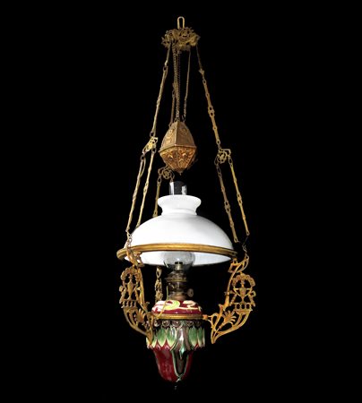 Lampadario a petrolio a sospensione, Early 20° secolo