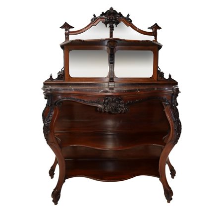 Console con alzata a specchiera e mensola, Late 19° secolo