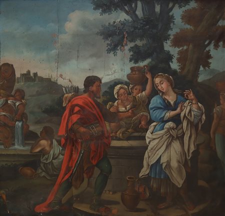 Eliezer e Rebecca al pozzo, Italian painter of the 18° secolo.