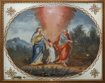 Fuga in Egitto, Sicilian painter late 18° / early 19° secolo