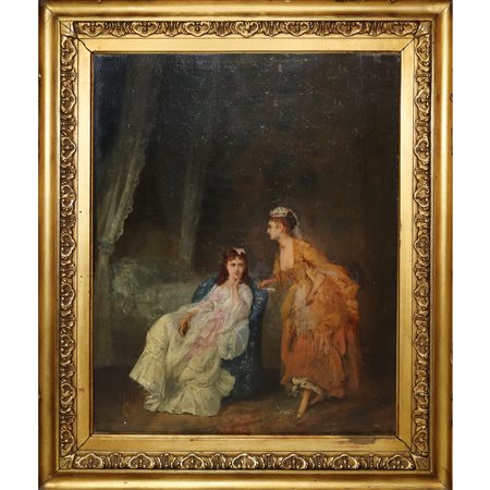 Scena di dame in un interno, 19° secolo