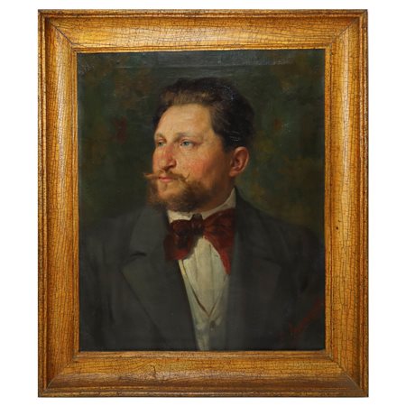 Onofrio Tomaselli (Bagheria 03/01/1866-Palermo 21/01/1956)  - Ritratto di Gentiluomo, 19° secolo