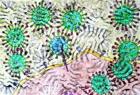 Franco Brighenti, Il Virus Covid 19, infetta una cellula