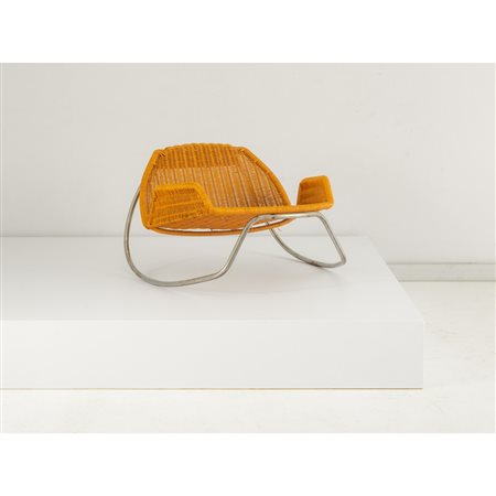 GASTONE RINALDI, Rara poltrona basculante mod. “Ondalunga”