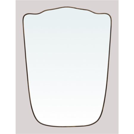 GIO PONTI, Specchio da parete con cornice in ottone