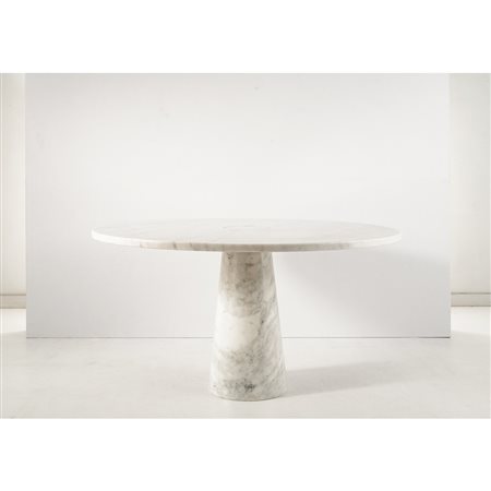 ANGELO MANGIAROTTI, Tavolo da pranzo in marmo di Carrara