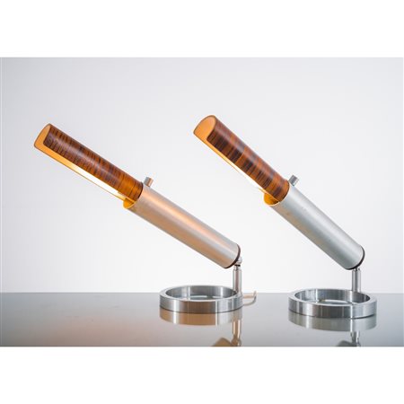 GINO SARFATTI (Attr.le), Coppia di lampade da tavolo