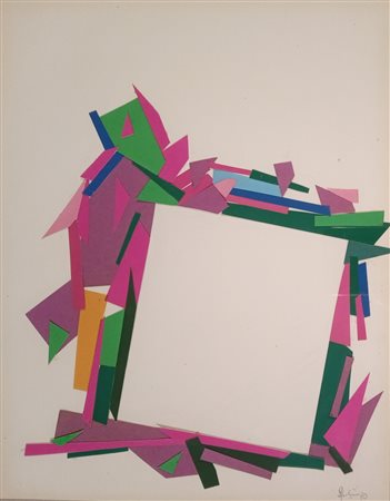 GANDINI INNOCENTE Legnano (Mi) 1941 Il Giardino delle azelee 1990 Collage su...