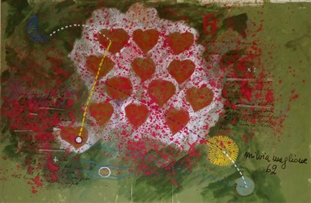 MAGLIONE MILVA Bari (Ba) 1934 Casellario 1962 Mista su carta 20,00x30,00...