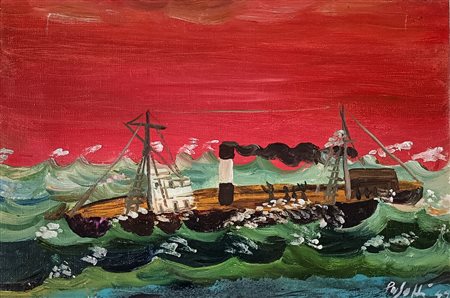 PASOTTI SILVIO Bergamo (Bg) 1933 Senza titolo 1949 Olio su tela 20,00x30,00...