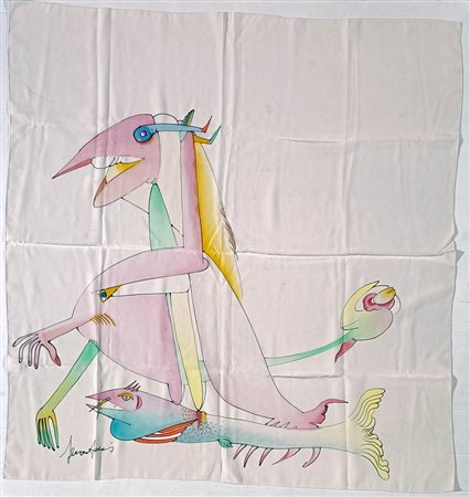 SCROFANI AGOSTINO Lentini (Sr) 1931 Senza titolo 1980 Foulard in seta...