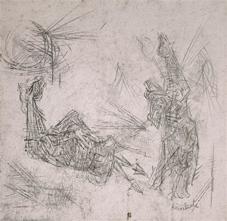 RECALCATI ANTONIO Bresso (Mi) 1938 Senza titolo Mista su cartoncino...