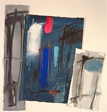 ESPOSITO ENZO Benevento (Bn) 1946 Senza titolo 2001 Olio e collage su cartone...