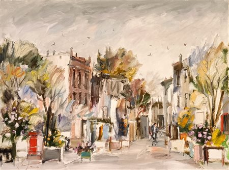 VERGANI MARIO Milano (MI) 1938 Paesaggio Olio su tela 60,00x80,00 Firma in...