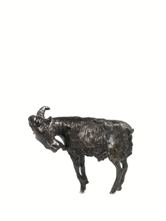 Scultura, sec. XX, in bronzo, modellata come un caprone, alla maniera del...