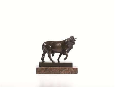 Scultura, sec. XVII, in bronzo modellata come un toro, alla maniera del...