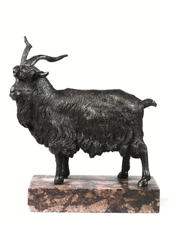 Scultura, sec. XVI, in bronzo modellato come un caprone alla maniera del...