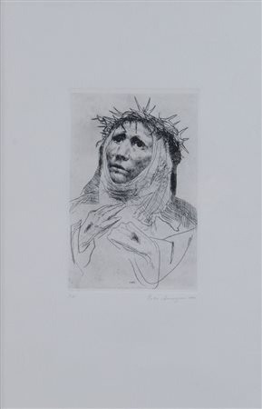 PIETRO ANNIGONI (Milano 1910 - Firenze 1988) "Cristo". Acquaforte su carta....