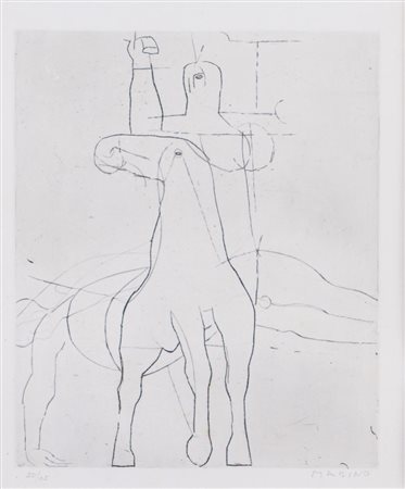 MARINO MARINI (Pistoia 1901 - Viareggio 1980) "Giocolieri", 1950. Litografia...