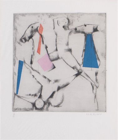 MARINO MARINI (Pistoia 1901 - Viareggio 1980) "La caduta", 1973. Litografia a...