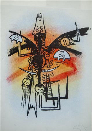 WILFRED LAM (Sagua la Grande 1902 - Parigi 1982) "Le feu vert". Litografia a...