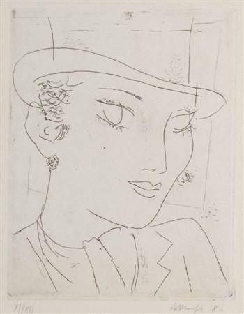 ALBERTO MANFREDI (Reggio Emilia 1930 – 2001) “Volto femminile”, 1986....