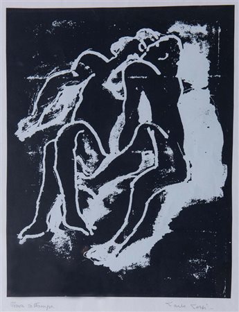 CARLO CORSI (Nizza 1879 - Bologna 1966) "Senza titolo". Litografia a due...