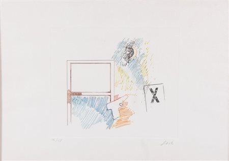 TANO FESTA (Roma 1938 - 1988) "Senza titolo". Litografia a colori su carta....