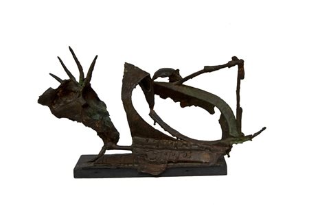 GIORGIO BAGNOLI (Volterra 1925) "Senza titolo", 1963. Scultura in bronzo su...
