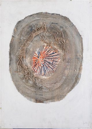 ALCIDE FONTANESI (Reggio Emilia 1926) "Senza titolo", anni ’70. Tecnica mista...