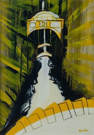 REMO BRINDISI (Roma 1918 - Lido di Spina 1996) “Venezia”. Olio su carta...