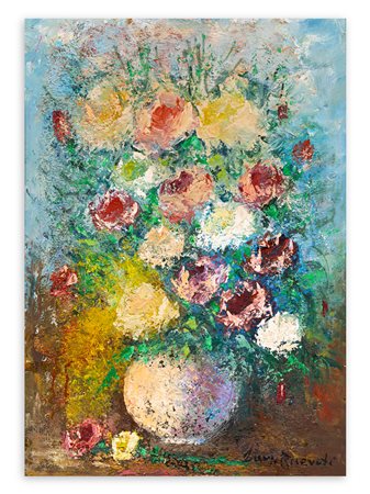LUIGI RICEVUTI (1926-?) - Vaso con fiori