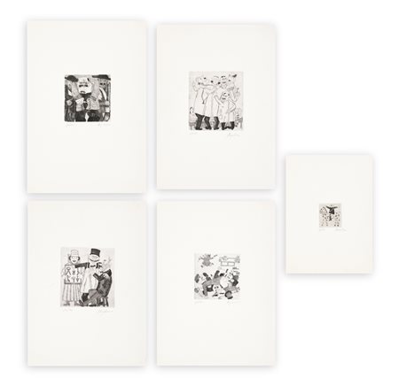 FRANZ BORGHESE (1941-2005) - Lotto unico composto da 5 incisioni
