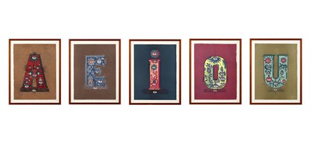 HARLOFF GUY (1933 - 1991) - Lotto composto da n.5 fogli. Dalla cartella Voyelles. Arthur Rimbaud.