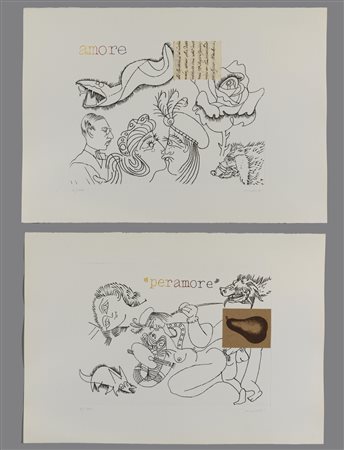 POZZATI CONCETTO (n. 1935) - Lotto composto da n. 2 fogli. Per Amore, Amore.