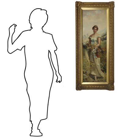 Eugene De Blaas (attribuito a) (Albano Laziale 1844-Venezia 1932)  - Figura allegorica della primavera