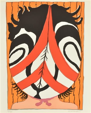 Arturo Carmassi DIAVOLO linoleumgrafia su carta, cm 58x46,5; es. 4/100 firma