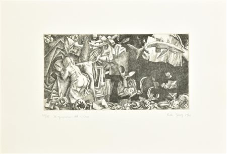 Rudi Gorog IL GIARDINO DEL VICINO incisione su carta Fabriano, battuta cm...