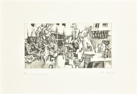 Rudi Gorog L'ULTIMA FINESTRA incisione su carta Fabriano, battuta cm...