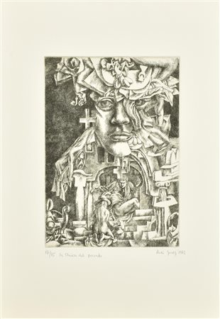 Rudi Gorog LA CHIESA DEL PECCATO incisione su carta Fabriano, battuta cm...
