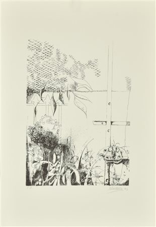 Giovanni Ubertino RACCONTO litografia su carta, cm 50x35; es. P.A. firma e...
