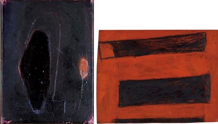 IACCHETTI PAOLO Milano 1953 senza titolo 1988-89 lotto di 2 olii su tela e su...