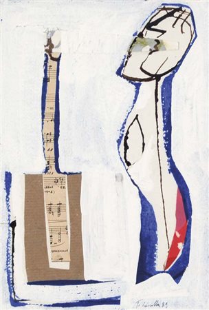 CASCELLA TOMMASO Roma 1951 senza titolo 1989 tecnica mista e collage su...