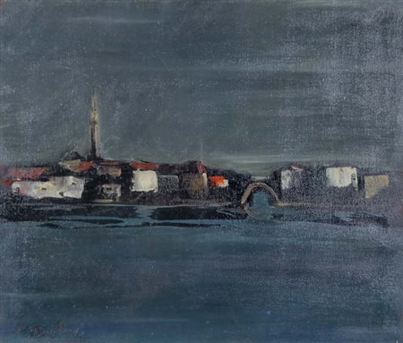 BERTACCO PIERO San Donà di Piave 1924 - 1984 Isola veneta 1963 olio su tela...