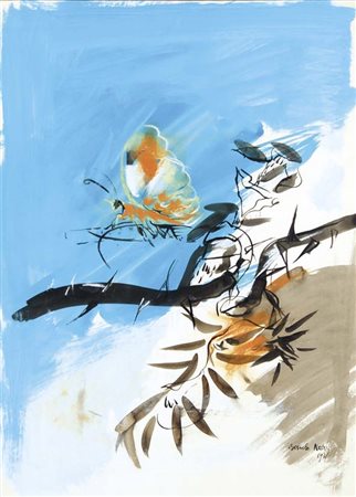 BOSCOLO NATTA Chioggia 1925 - Venezia 2002 Farfalle 1971 tecnica mista su...