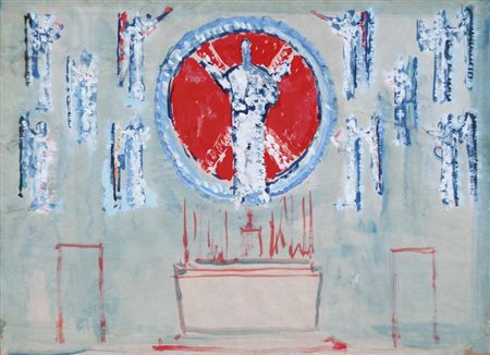 CADORIN GUIDO Venezia 1892 - 1977 Bozzetto per un altare a San Giusto tecnica...