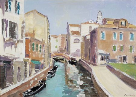 ZANUCCO PAOLO Venezia 1964 Canale all'Angelo Raffaele Venezia 2013 olio su...