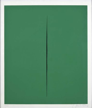 FONTANA LUCIO Santa Fe' 1899 - Varese 1968 Concetto spaziale serigrafia es....