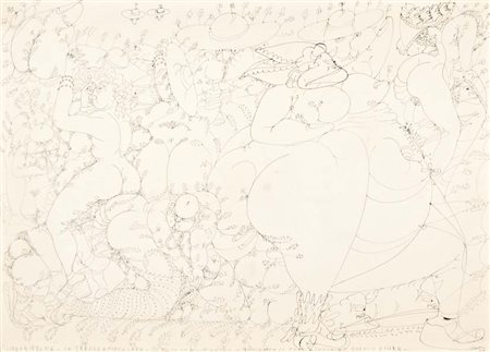 ZANCANARO TONO Padova 1906 - 1985 Gibbona (anni '60) disegno a china su carta...